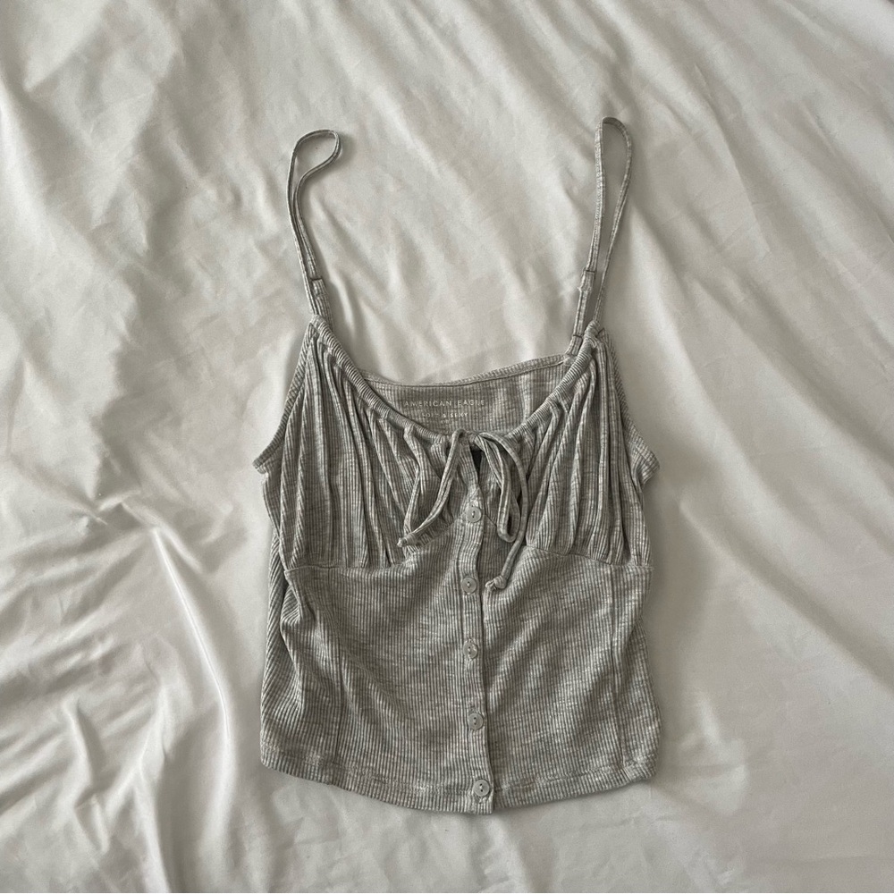 NWOT AE Cropped Tie Front Corset Cami